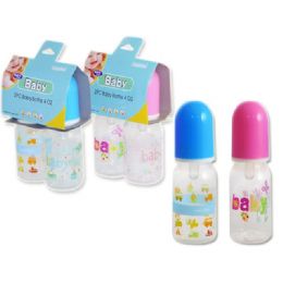 72 Bulk Baby Bottles 4 OZ- 2 Piece