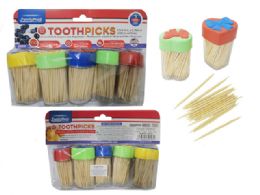 96 Bulk 5 Pieces Toothpicks With Dispenser