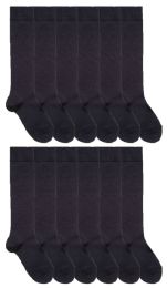 Bulk Yacht & Smith Womens Knee High Socks, Size 9-11 Solid Navy
