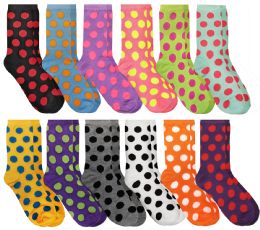 Bulk Yacht & Smith Womens Polka Dot Crew Socks Size 9-11