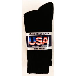 36 Bulk Men's Black Tube Sock Cotton Bland Size 9-15