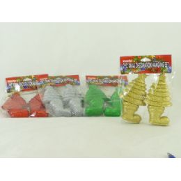 144 Bulk Xmas Deco Hanging 2 Piece Assorted Color