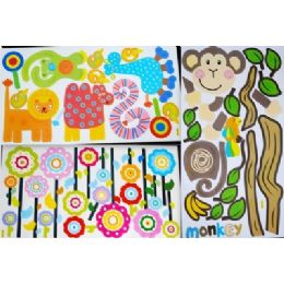 144 Bulk Wall Sticker Assorted Style
