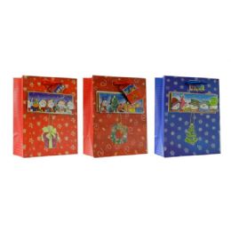 144 Bulk Medium 3d Christmas Gift Bag