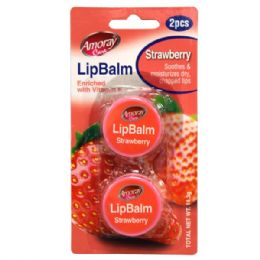 96 Bulk Amoray Lip Balm 2pk Jar Strawberry