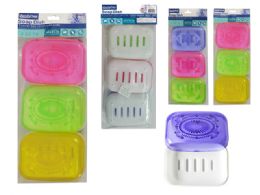 12 Bulk 3 Piece Square Soap Dish Holder 