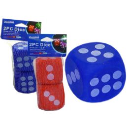 96 Bulk Dice Eva 2pc 2.5x2.5"red, Blue Clr