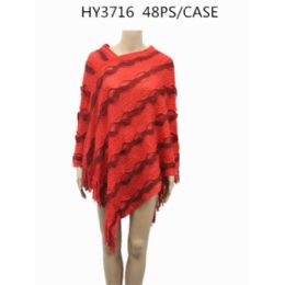 24 Bulk 24 Wholesale Ladies Fashion Poncho -