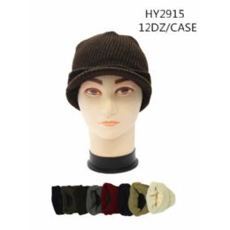 72 Bulk Solid Color Winter Hats With Visor