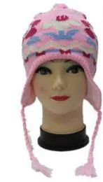 72 Bulk Kids Flower Printed Helmet Winter Hat