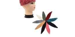 36 Bulk Ladies Fashion Head Band With Flower Accent