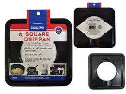 96 Bulk Square Burner Drip Pan In Black