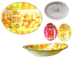 48 Bulk Printed Plastic Oval Tray