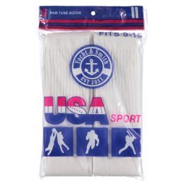 240 Bulk Yacht & Smith Cotton Tube Sock Solid White Size 9-15