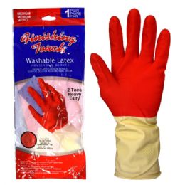 72 Bulk Latex Glove Hd 2 Tone Medium
