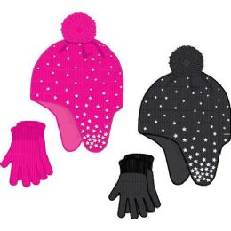 24 Bulk Ladies Cute Winter Hat And Gloves