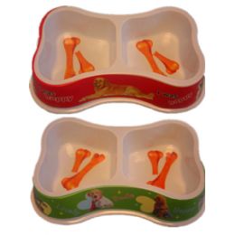 60 Bulk 5 inch Bone Shape Pet Bowl