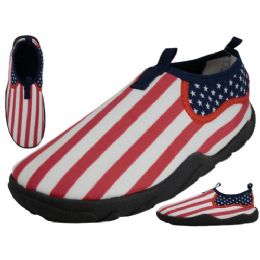 36 Bulk Women's Us Flag Printed Water Shoes Sizes 6-11
