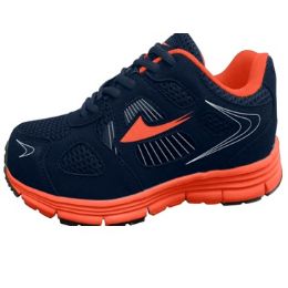 12 Bulk Mens Sneakers In Blue And Orange