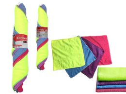 72 Bulk 4-Piece MICROFIBER CLEANING CLOTH 11.8X11.8" 4 COLOR
