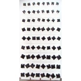 6 Bulk 36 Pairs Black Studs Per Display Card Ast Sizes