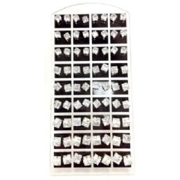 6 Bulk 36 Pairs Clear Cube Earring Studs Display