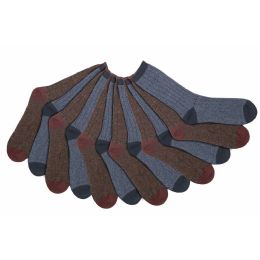 60 Bulk Mens 92% Cotton Ribbed Crew Socks