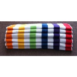 12 Bulk 6 Different Colored Stripes Beach Towel 100% Cotton