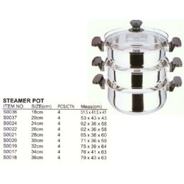 4 Bulk 34 Cm Steamer Stainless Steel