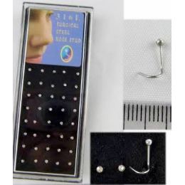 120 Bulk Clear Color Rhinestone Nose Studs Screw Ring