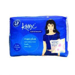 96 Bulk Kotex Smooth Maxi Plus Wing Design 8's
