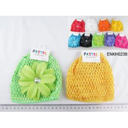 96 Bulk Kids' Crochet Hat With Decorations