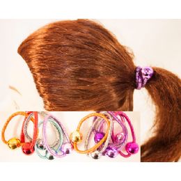 72 Bulk Metalic Ball Pony Tail Holder Hair Ties