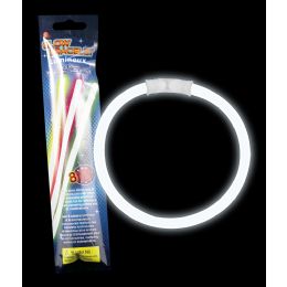 300 Bulk 8 Inch Retail Packaged Glow BraceletS- White