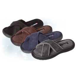 36 Bulk Boys Open Toe Cross Slippers In Assorted Sizes And Colors Per Case