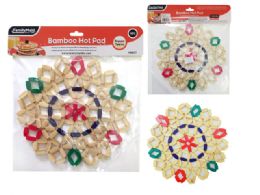 96 Bulk 186-Piece Round Bamboo Hot Pad