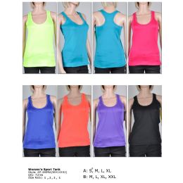 72 Bulk Womens Fashion Sports Tank Assorted Colors And Sizes S-xl
