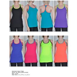 72 Bulk Women's Fashion Sports Tank In Assorted Colors And Sizes