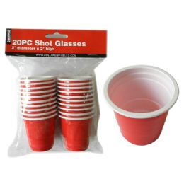 72 Bulk SHOT CUP 2OZ 20-Piece 2" Diameter X2" High RED