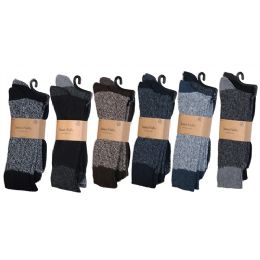 60 Bulk Men's Heavy Boot Socks In Size 10-13 And Assorted Colors