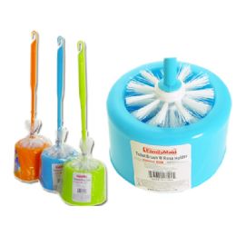 48 Bulk Toilet Brush With Rose Holder