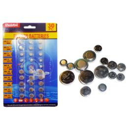 144 Bulk Batteries Button 30-Piece Assorted Sizes
