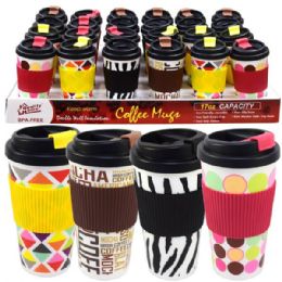 48 Bulk Coffee Mug Double Wall 16oz Printed Colors