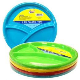 48 Bulk Plastic Plate 4pk Assorted