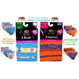 72 Bulk Fruit Of The Loom 3 Pack Mix Styles Girls Panties