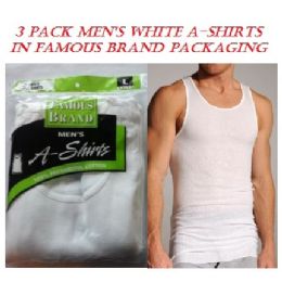 36 Bulk Fruit Loom - Hanes 3 Pk Men's Wh. A-Shirts / Famous Brand pk