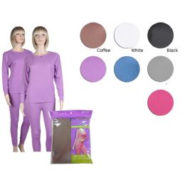 36 Bulk Ladies Thermal Set In Fuschia