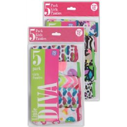 48 Bulk Girls "jus Girls" 5 Pack Briefs In Assorted Prints.