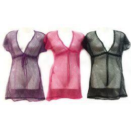 24 Bulk See Through Lace Cover Up Shirt Assorted