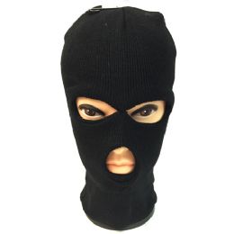 12 Bulk Unisex Black Ski Hat/mask One Size Fits All